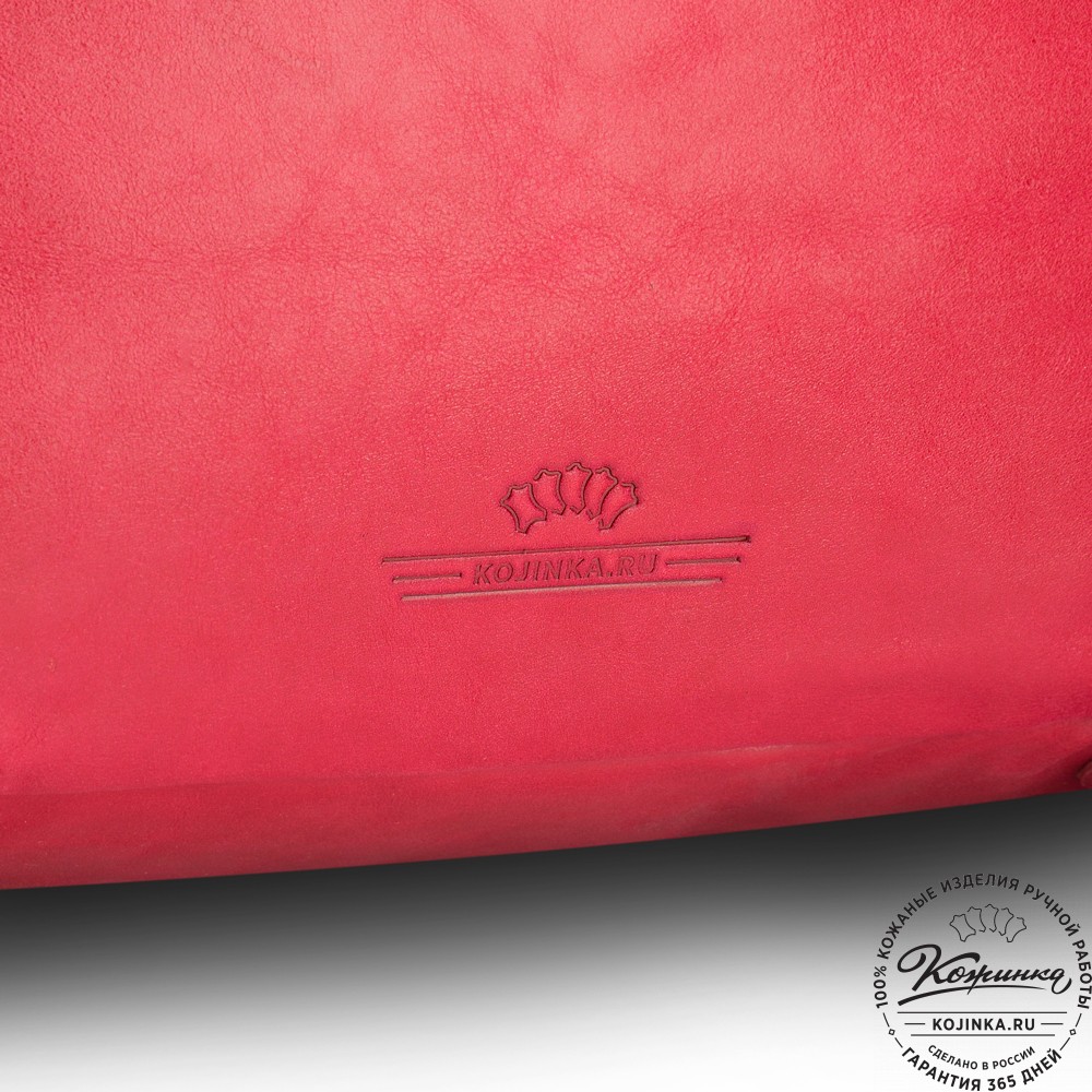 Кожаный рюкзак "Брук" (красный)