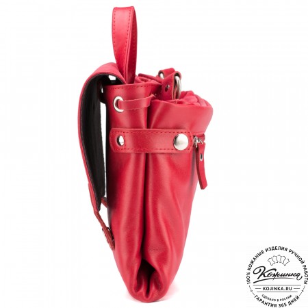 Кожаный рюкзак "Брук" (красный)