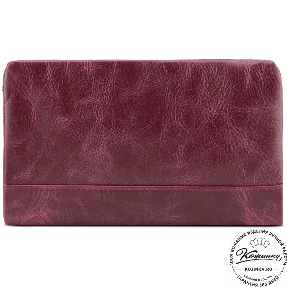 Кожаный клатч "Дарси" (бордовый антик)