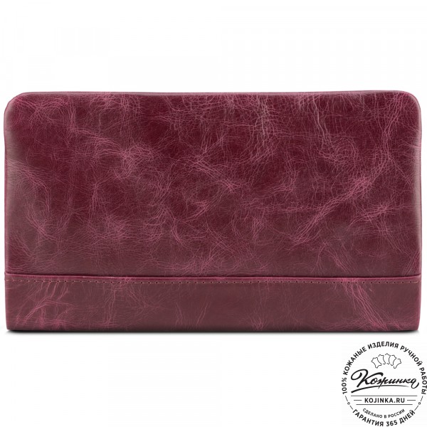 Кожаный клатч "Дарси" (бордовый антик). фото 1