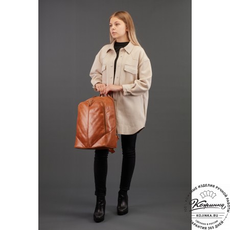 Кожаный рюкзак "Венгрия" (коричневый)