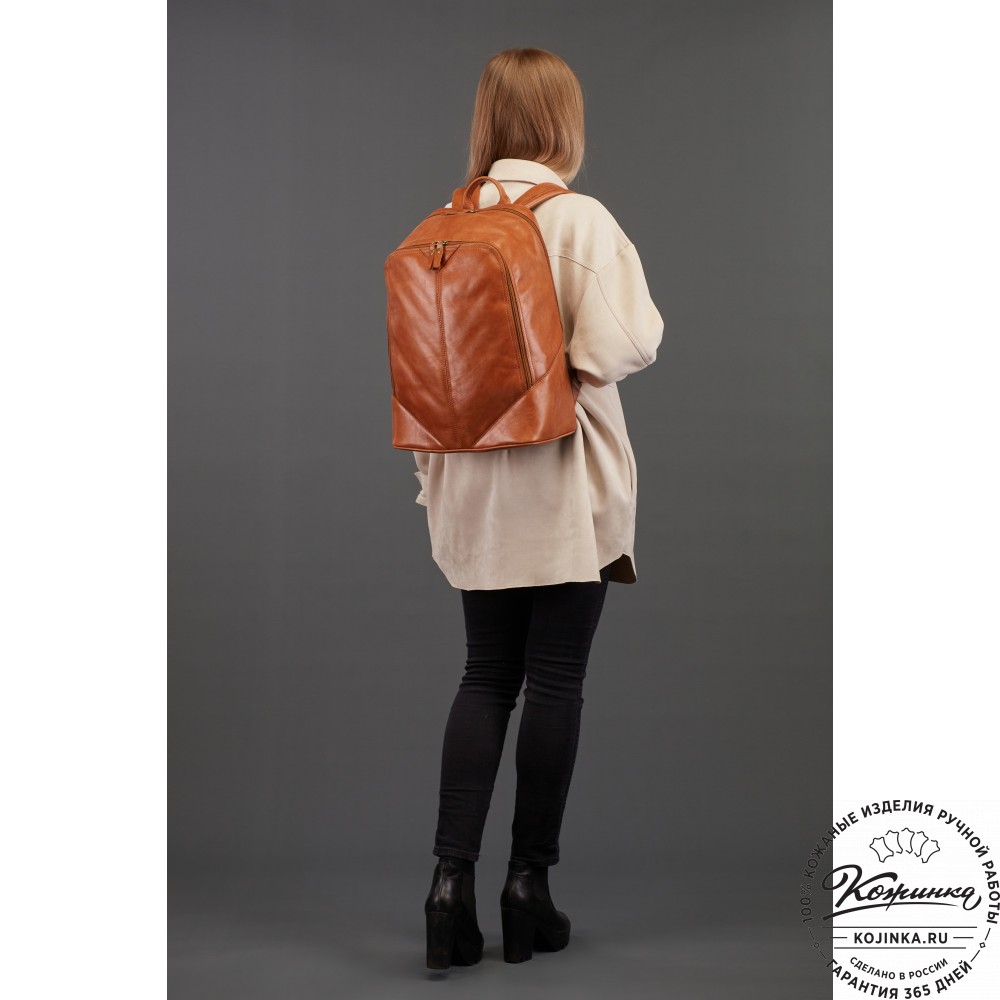 Кожаный рюкзак "Венгрия" (коричневый)
