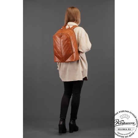Кожаный рюкзак "Венгрия" (коричневый)
