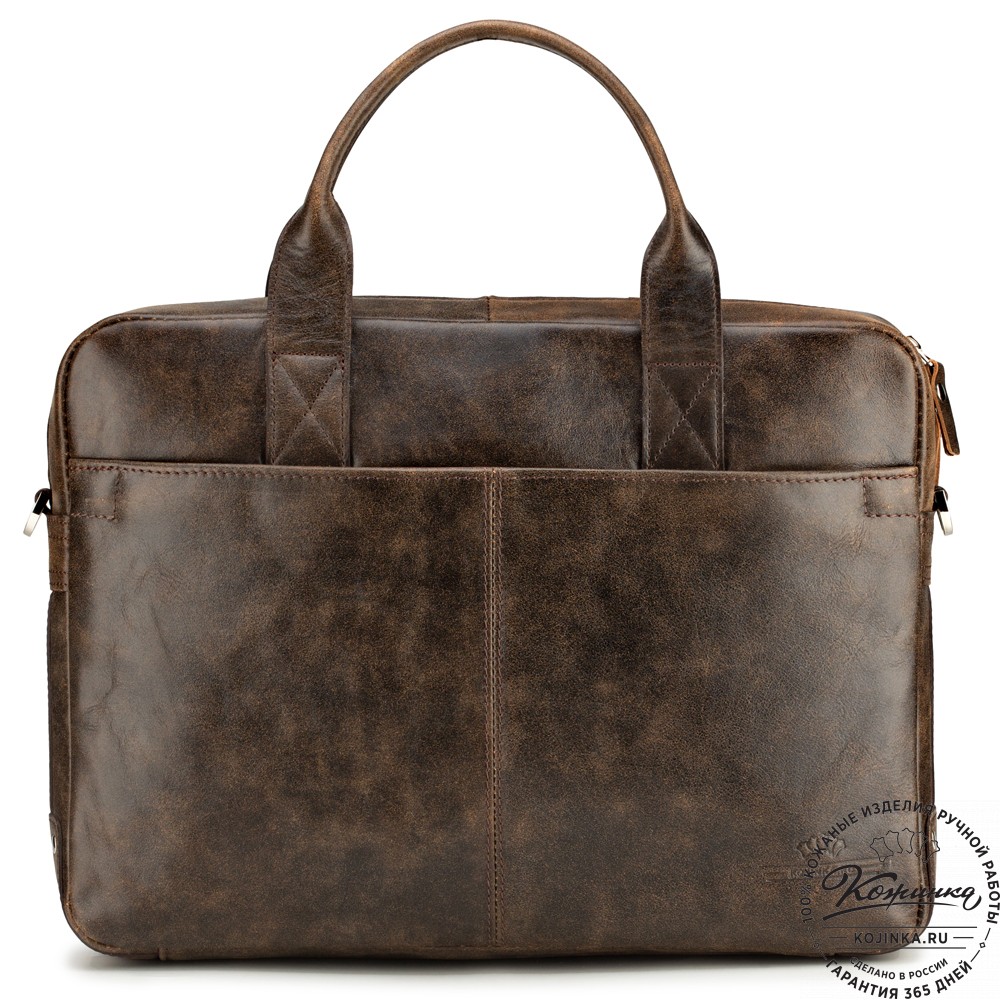 Кожаная деловая сумка "Гильермо" (коричневая наппа) 