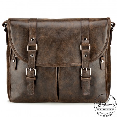 Кожаная сумка "Командор" (коричневая наппа)