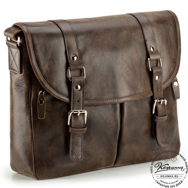 Кожаная сумка "Командор" (коричневая наппа). фото 1