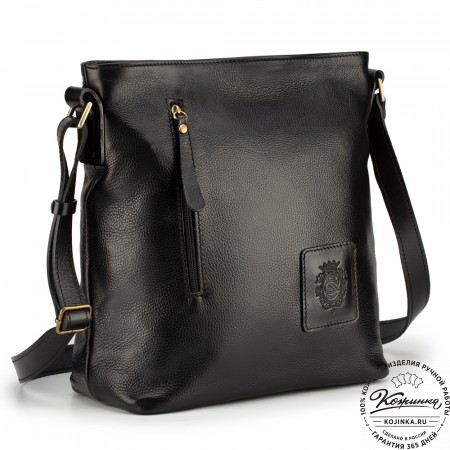 Женская кожаная сумка "Мальва" (чёрная)