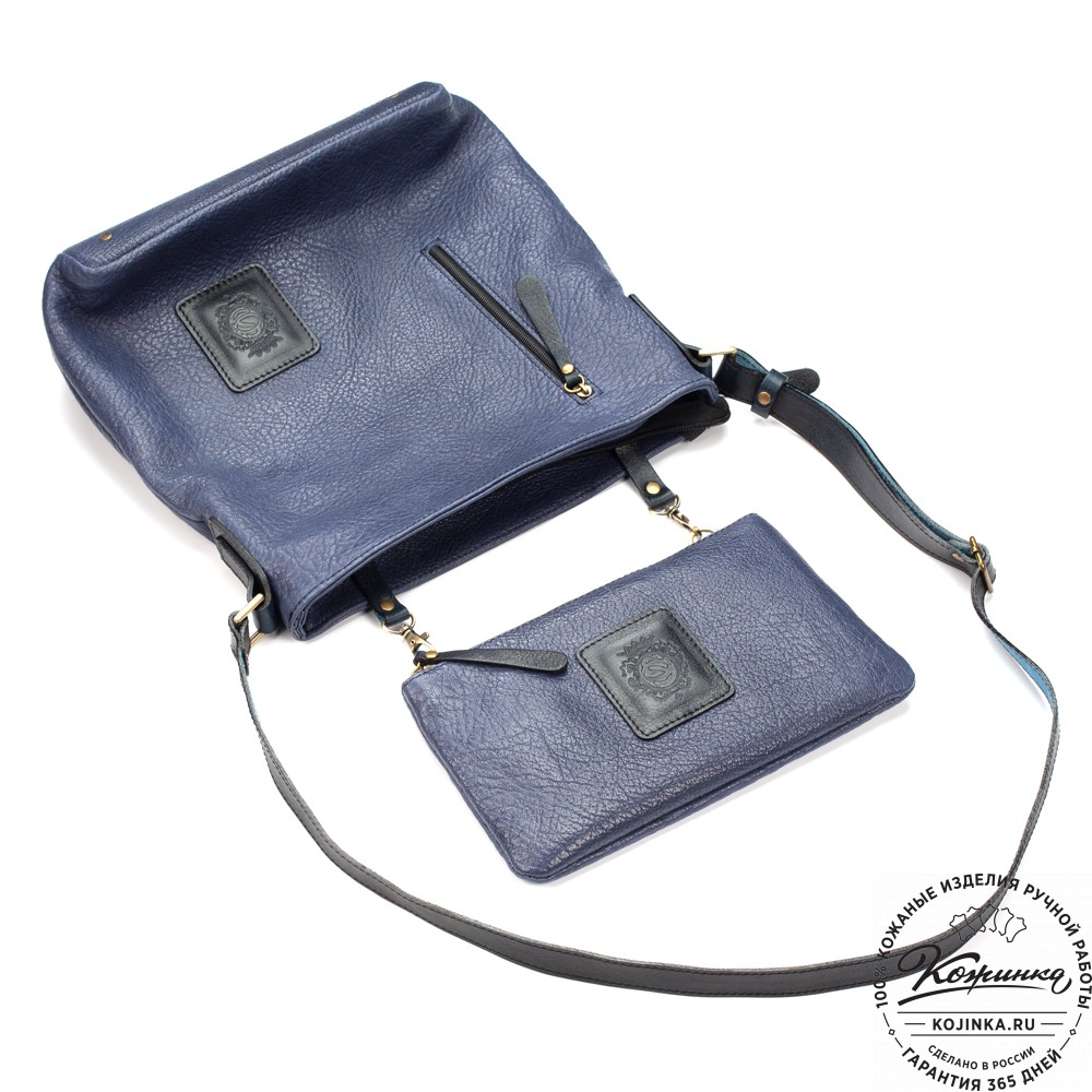 Женская кожаная сумка "Мальва" (синяя)