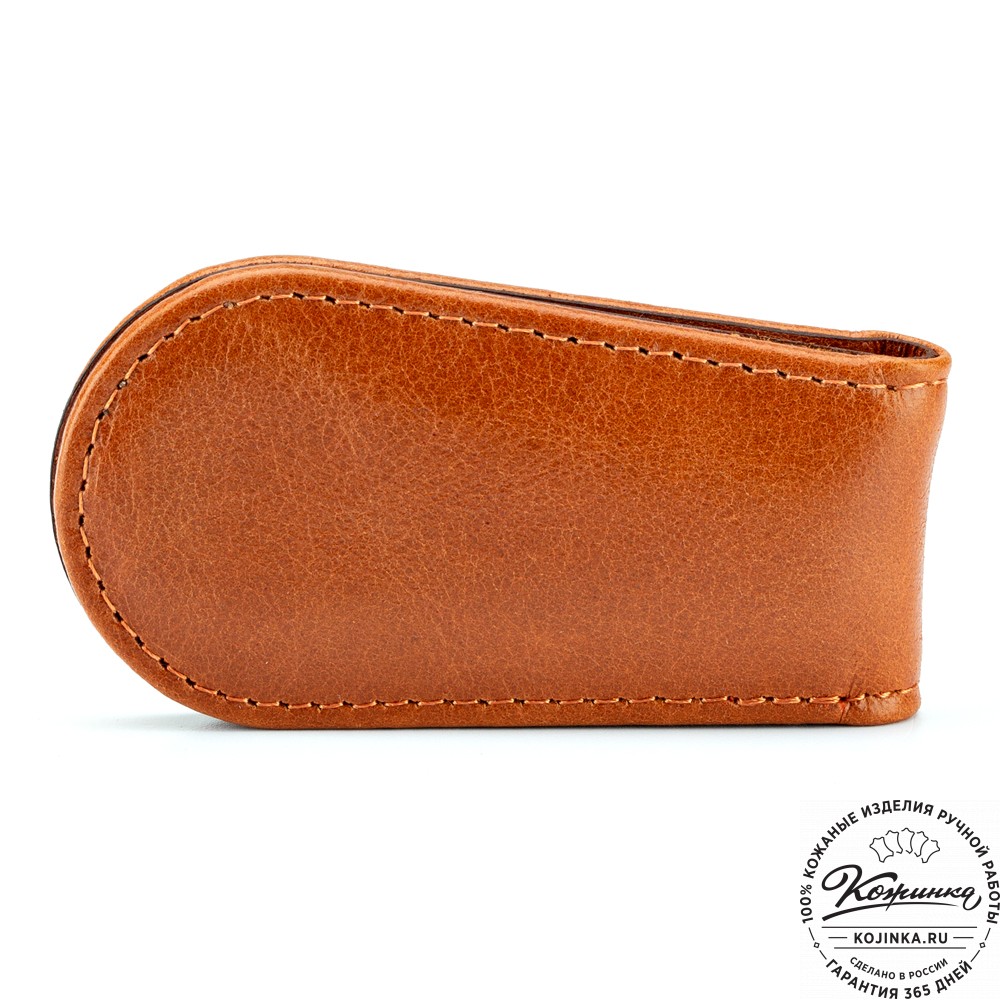Кожаный зажим для денег "Бонн" (кэмэл)