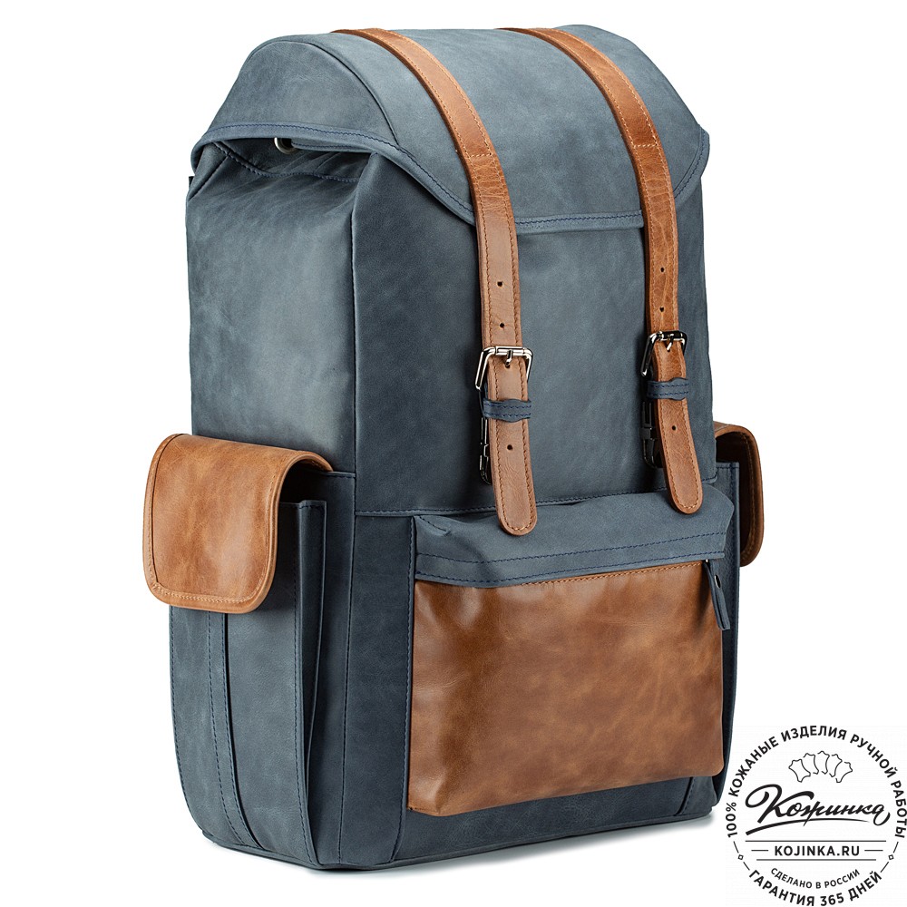 Кожаный рюкзак "Ганнибал" (синий)