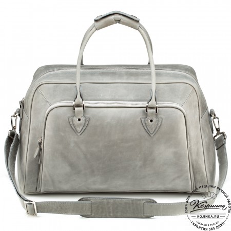 Кожаная дорожная сумка "Бруклин" (серый крейзи)