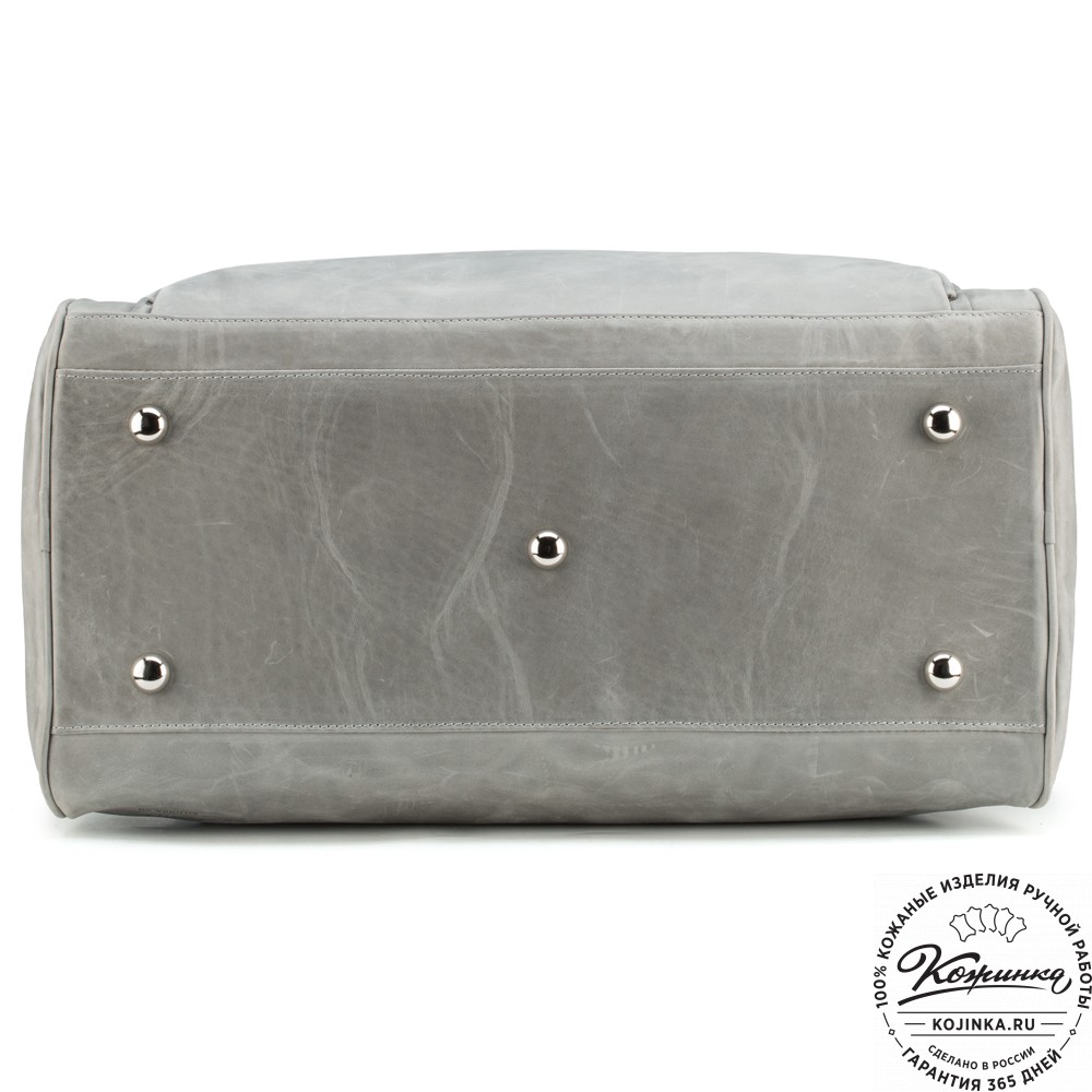 Кожаная дорожная сумка "Бруклин" (серый крейзи)