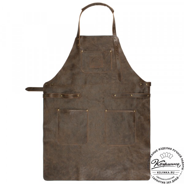 Кожаный фартук (коричневая наппа). фото 1