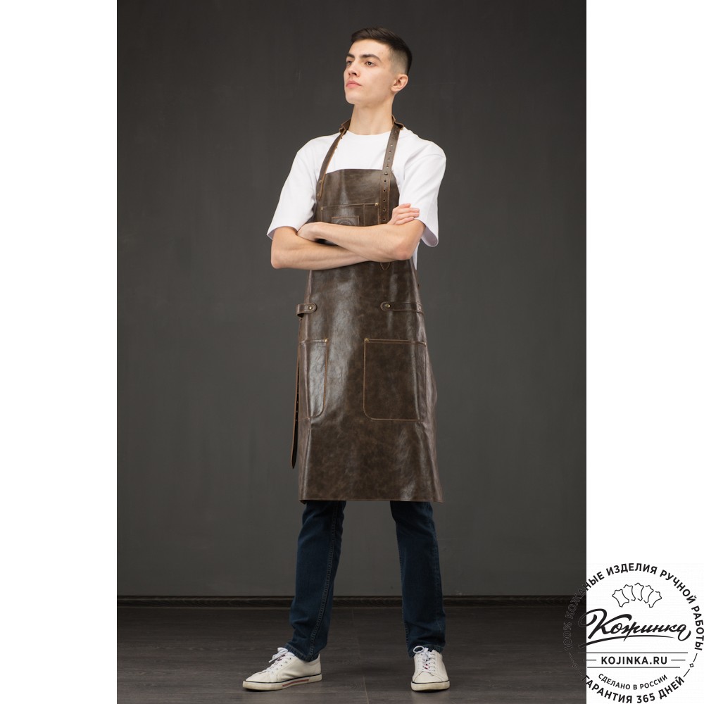 Кожаный фартук (коричневая наппа)
