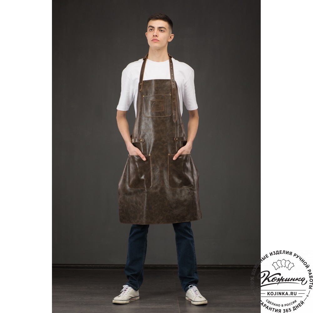 Кожаный фартук (коричневая наппа)