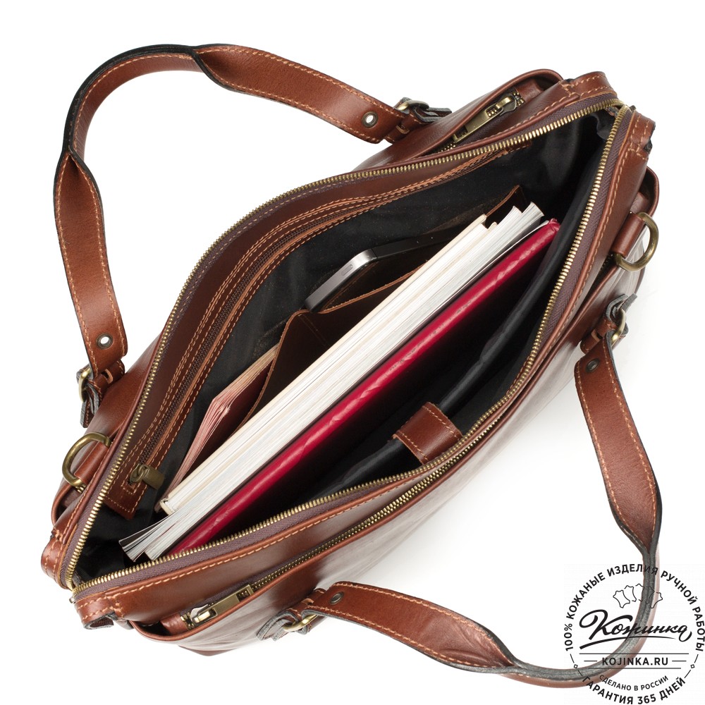 Кожаная деловая сумка "Франклин" (коричневая)