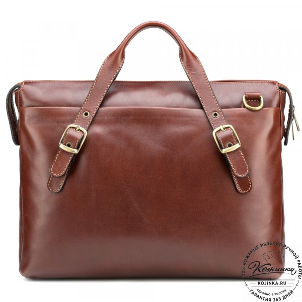 Кожаная деловая сумка "Франклин" (коричневая). фото 1