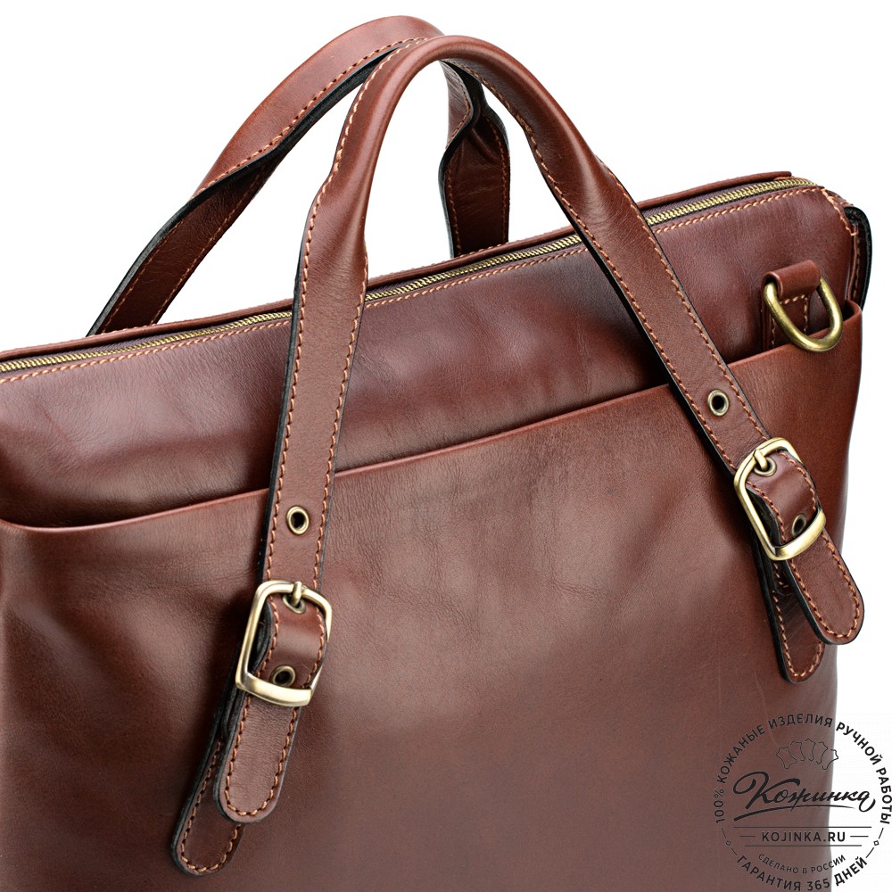 Кожаная деловая сумка "Франклин" (коричневая)