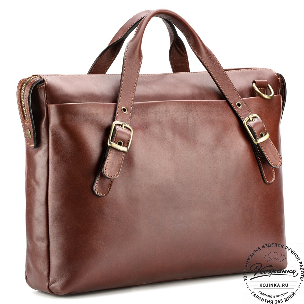 Кожаная деловая сумка "Франклин" (коричневая)