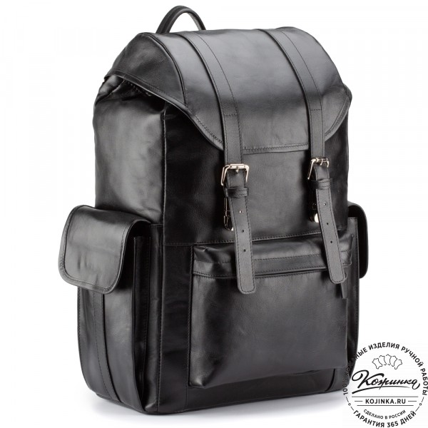 Кожаный рюкзак "Ганнибал" (чёрный). фото 1