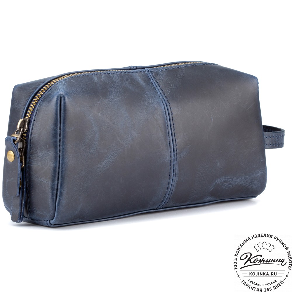 Кожаный несессер "Гремлин" (синий воск)