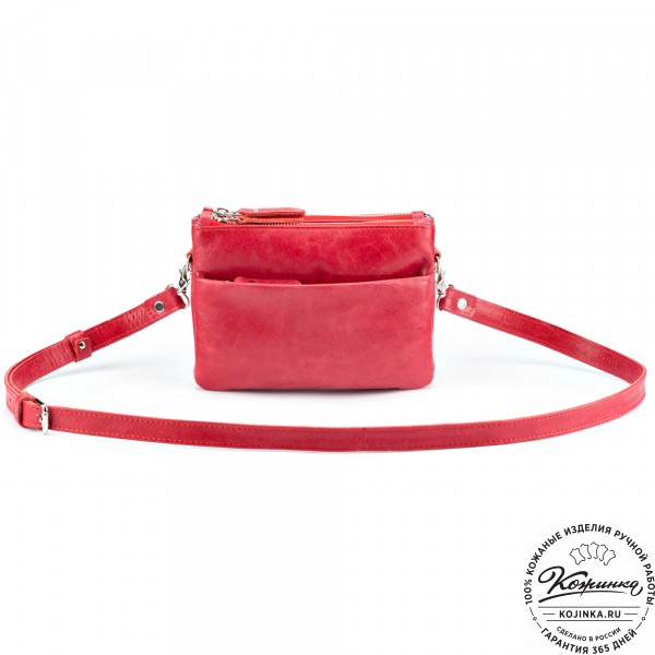 Женская кожаная сумка "Хельга" (красная). фото 1