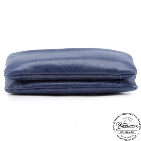 Женская кожаная сумка "Хельга" (синяя)