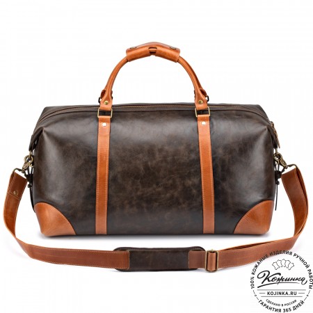 Кожаная дорожная сумка "Магнум" (коричневая наппа)