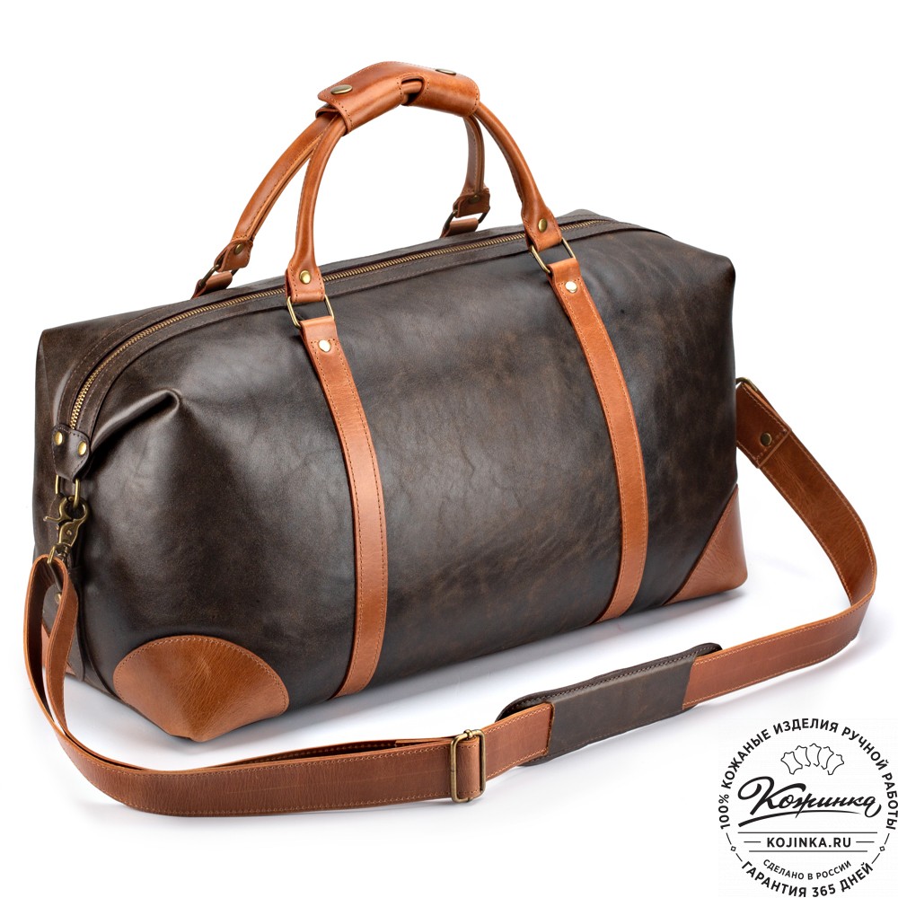 Кожаная дорожная сумка "Магнум" (коричневая наппа)