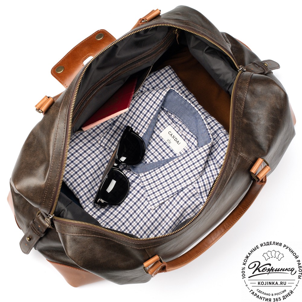 Кожаная дорожная сумка "Магнум" (коричневая наппа)