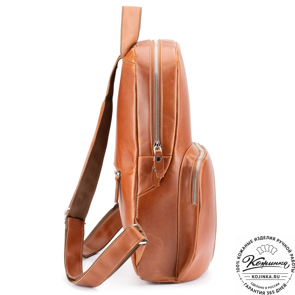 Кожаный рюкзак "Памела XL" (рыжий)