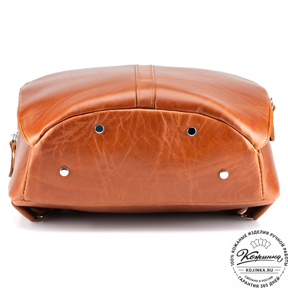 Кожаный рюкзак "Памела XL" (рыжий)