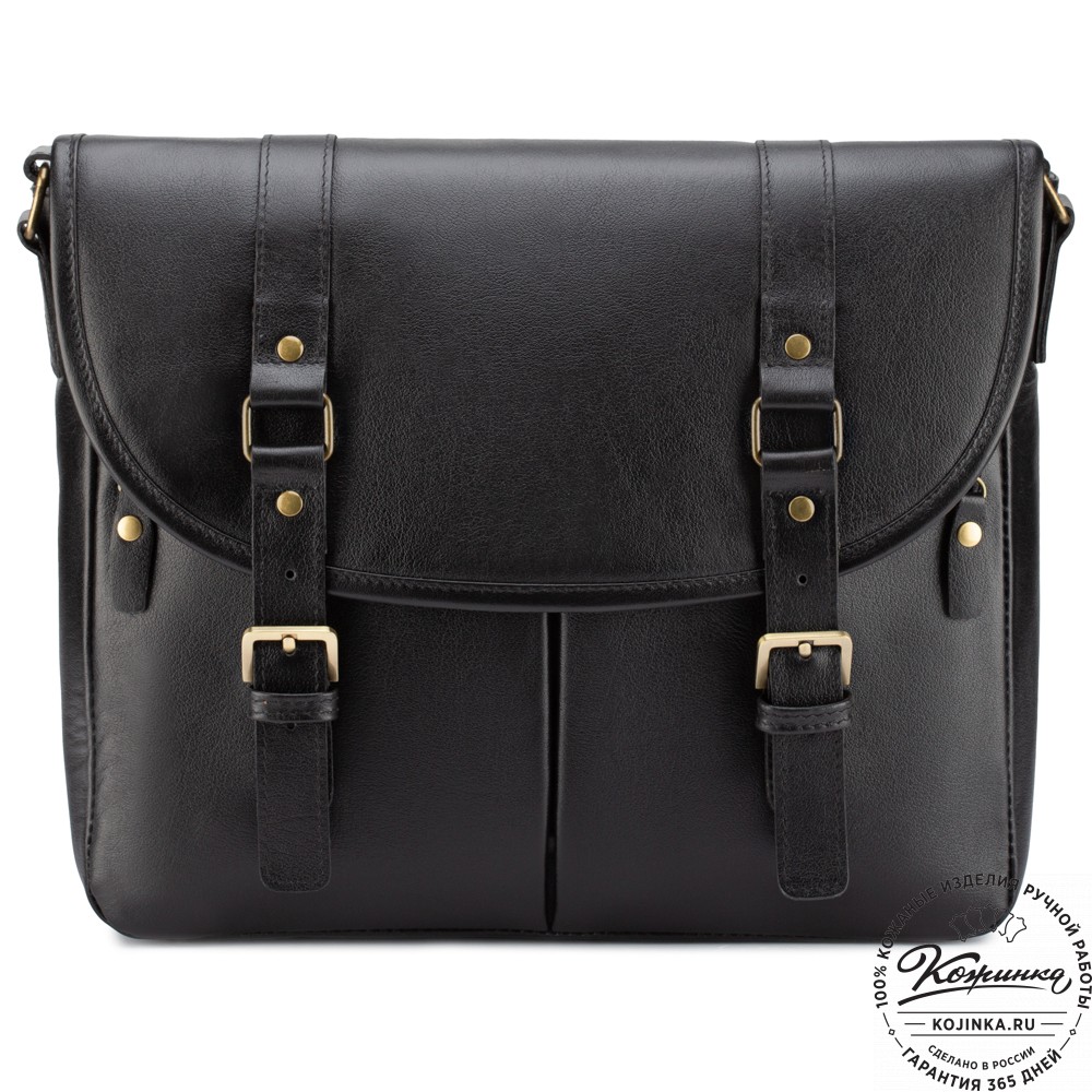 Кожаная сумка "Командор" (чёрная)