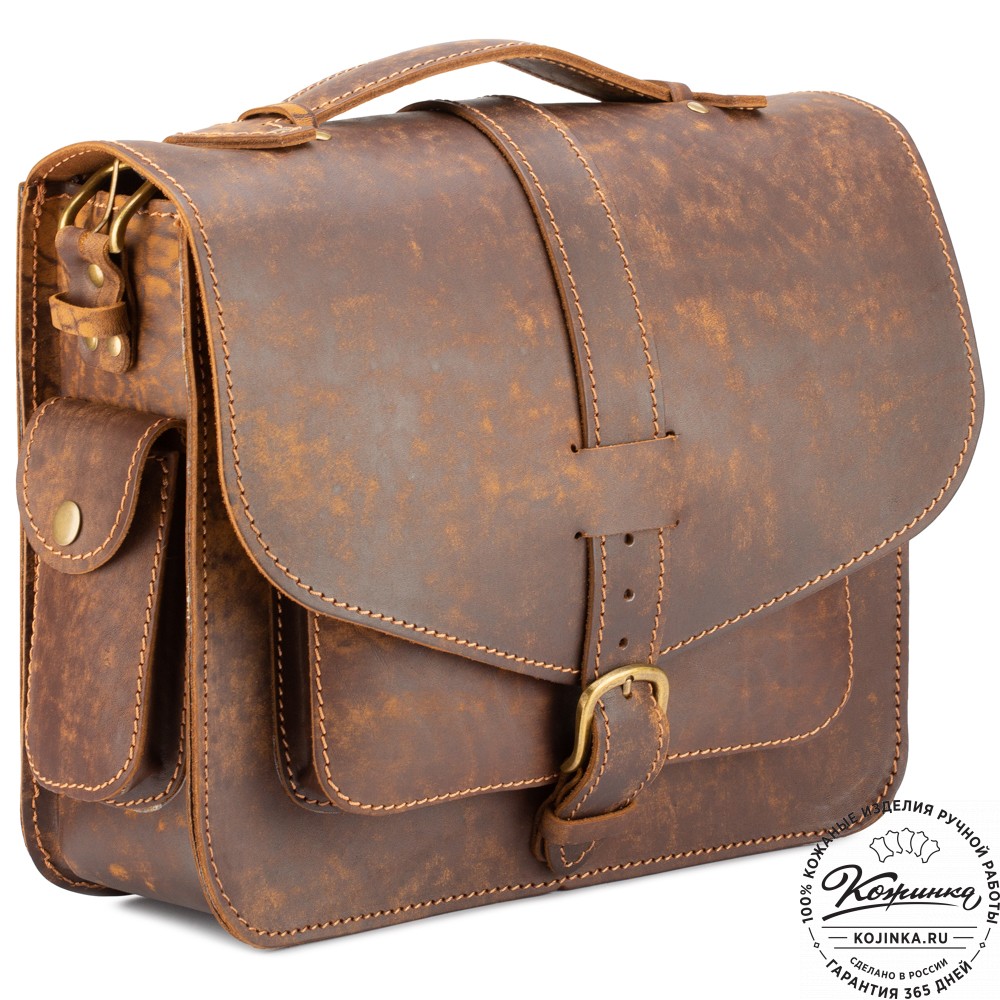 Кожаная  сумка "Леонардо" (старение коричневое)