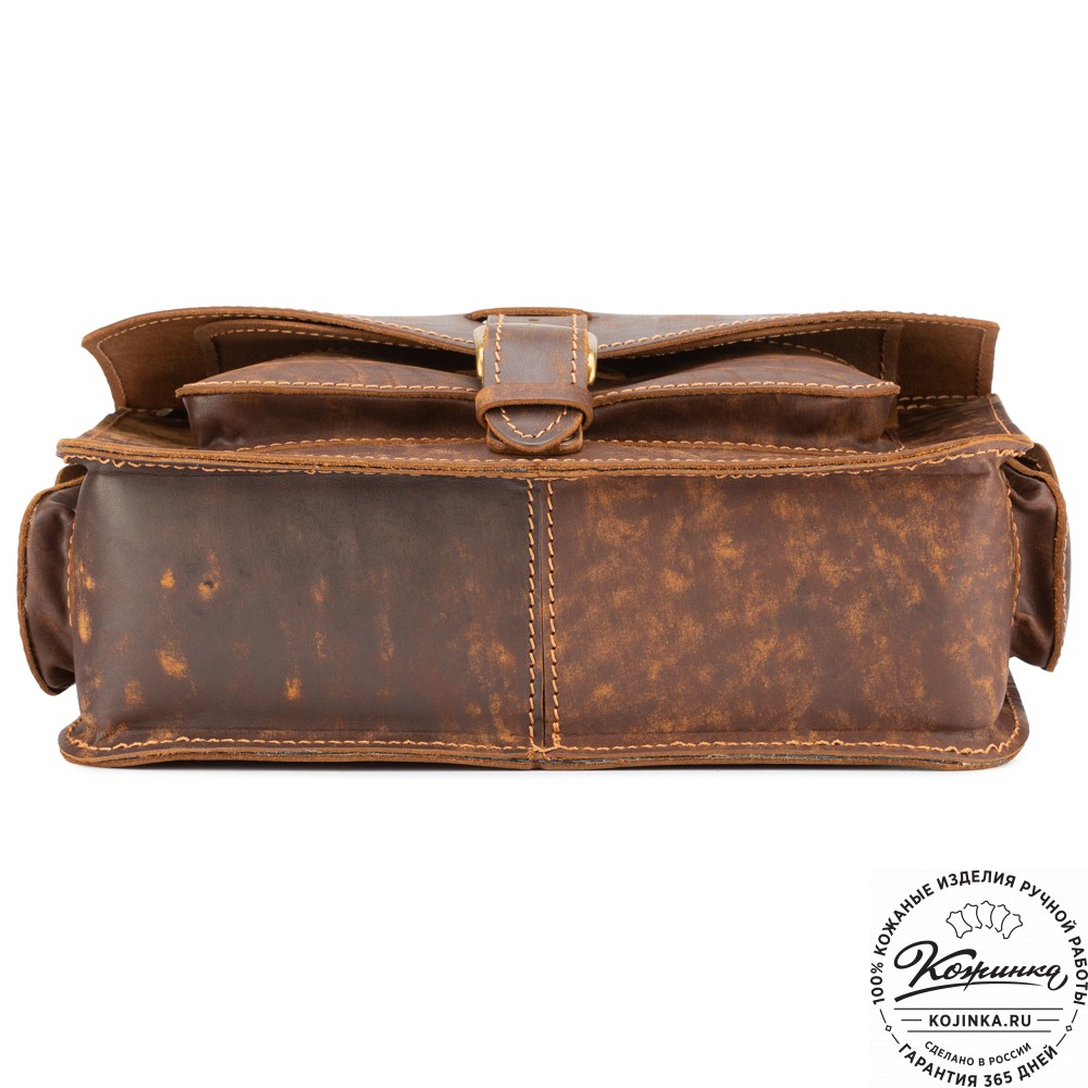 Кожаная  сумка "Леонардо" (старение коричневое)