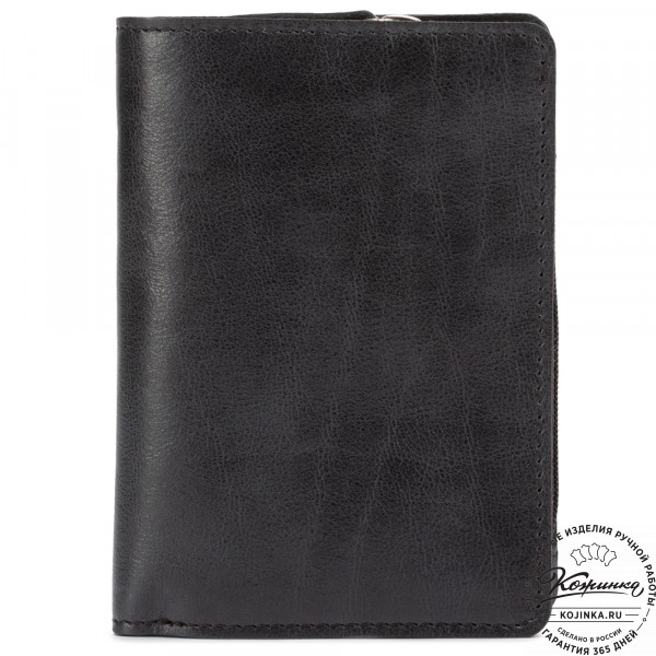 Кожаное портмоне "Япония" (чёрное). фото 1