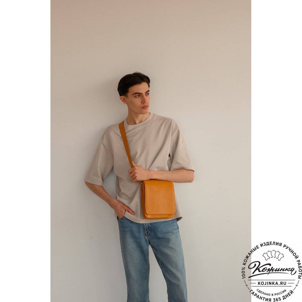 Мужская кожаная сумка "Таллин" (коричневая)