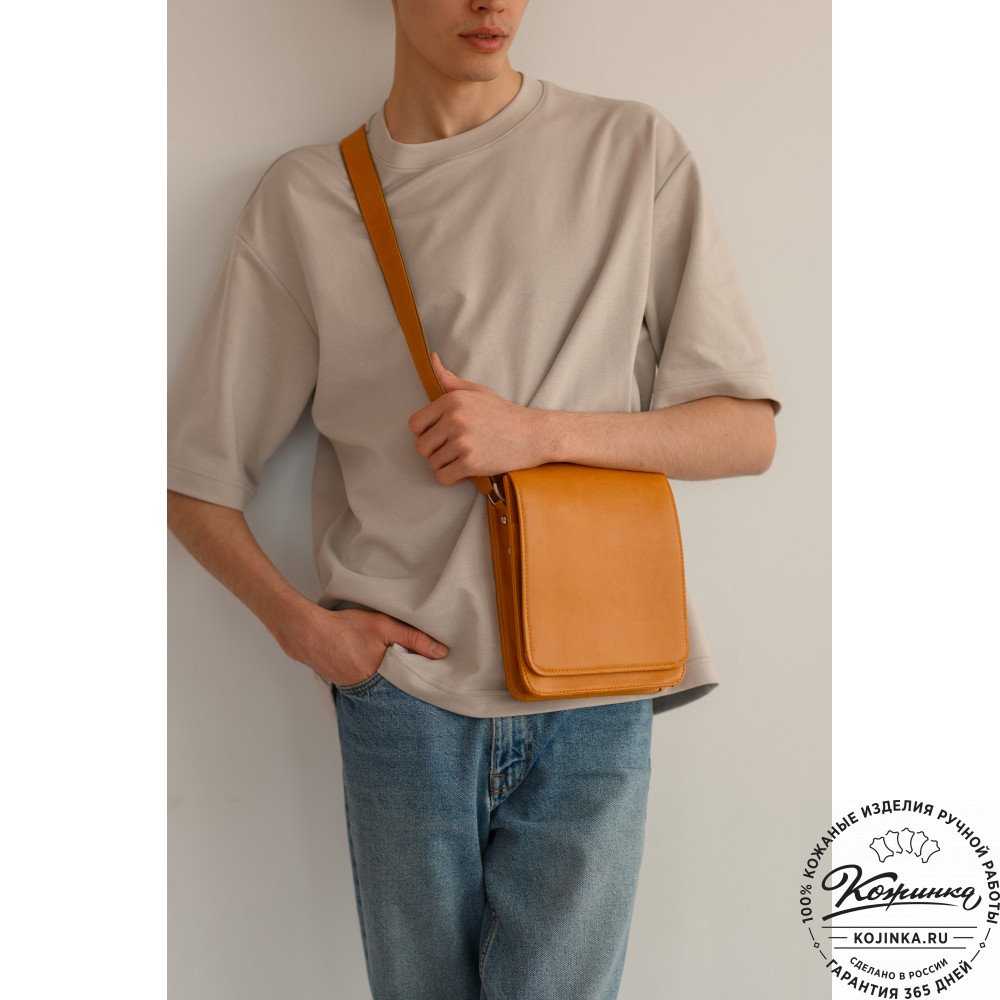 Мужская кожаная сумка "Таллин" (коричневая)