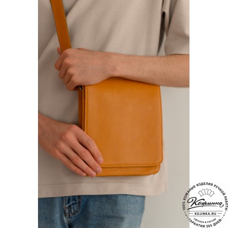 Мужская кожаная сумка "Таллин" (коричневая)