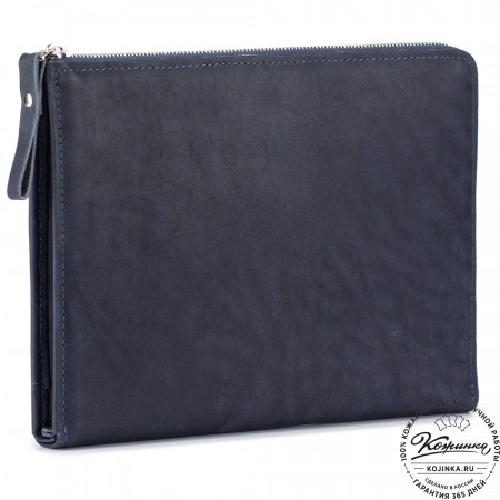 Кожаная папка для документов "Кейптаун" (синий крейзи)