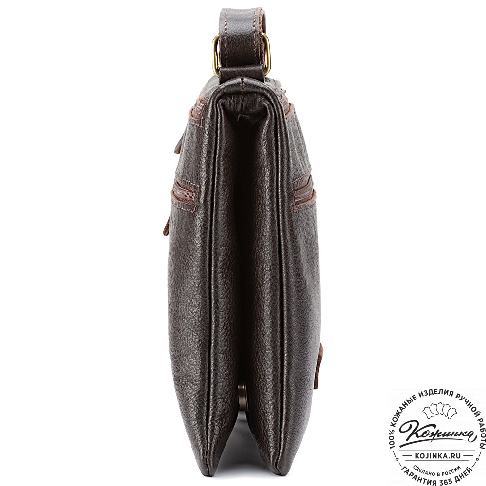 Кожаная сумка "Цезарь" (тёмно-коричневая)