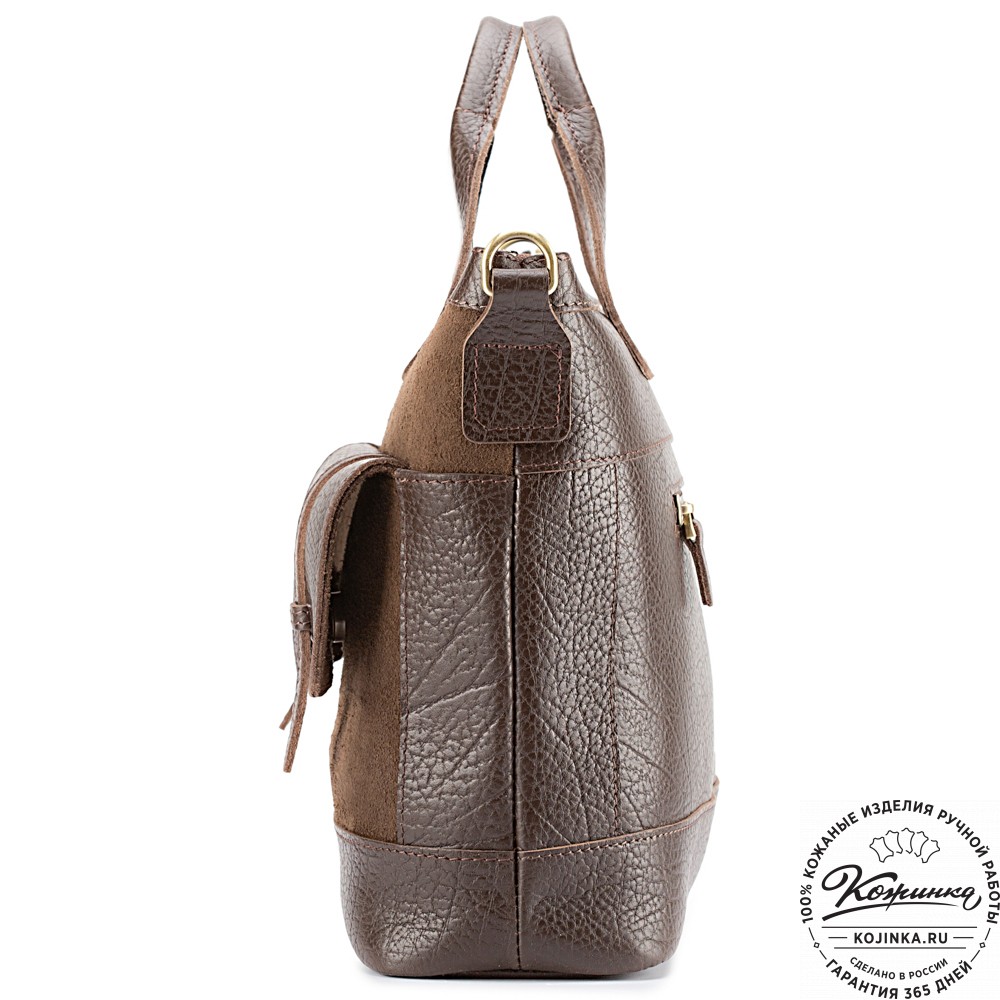 Женская кожаная сумка "Эльза" (коричневая)