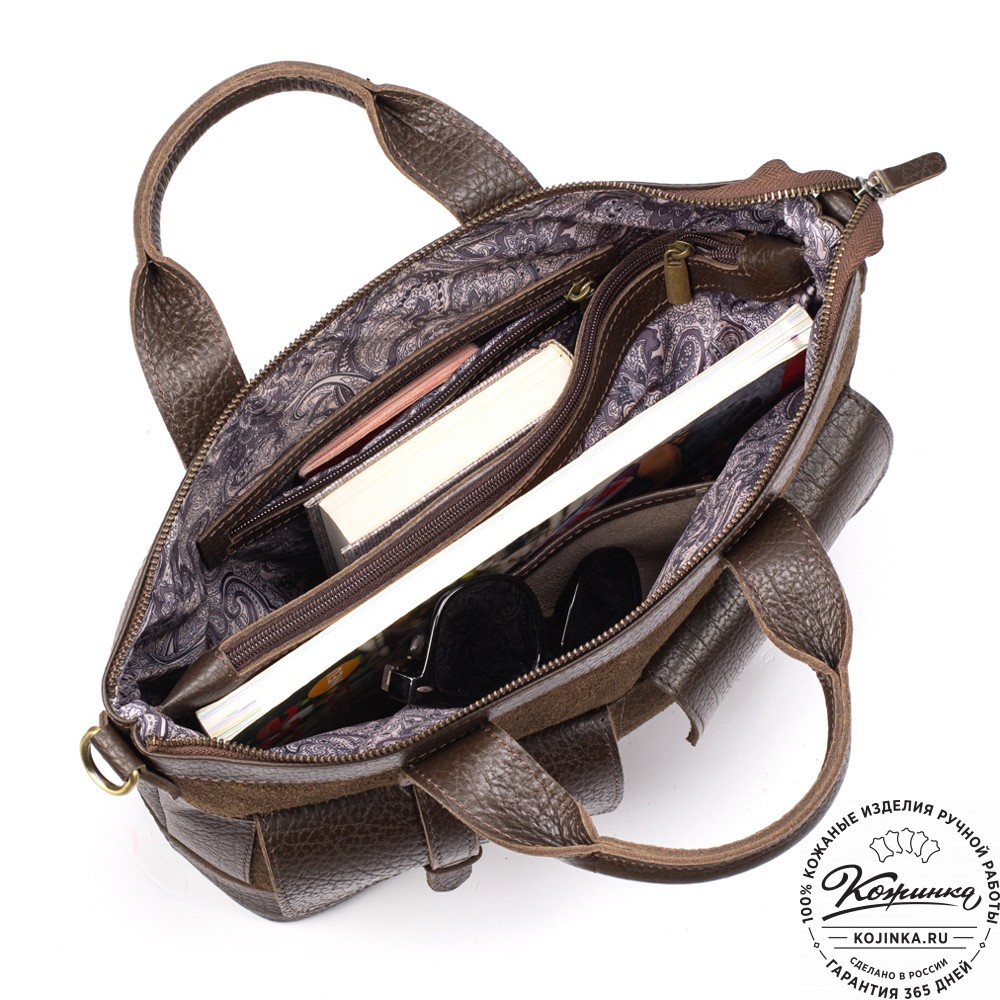 Женская кожаная сумка "Эльза" (коричневая)