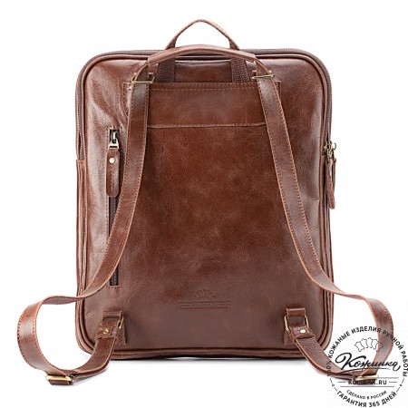 Кожаный рюкзак-сумка "Майя" (коричневый)