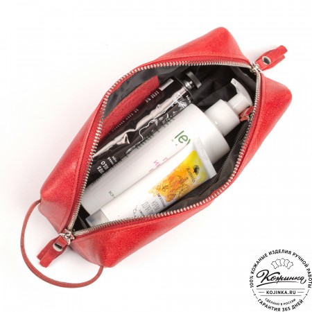 Кожаный несессер "Гремлин" (красный)