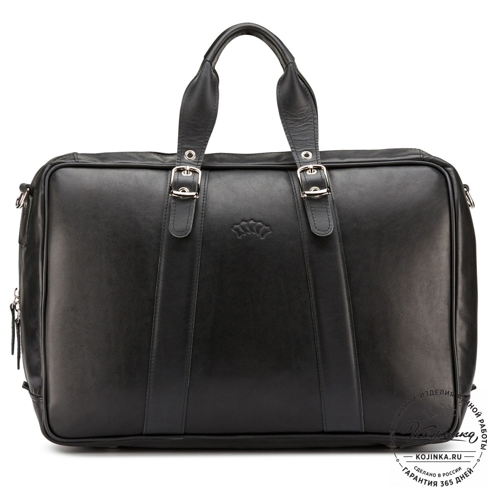 Кожаная дорожная сумка "Бристоль" (чёрная)
