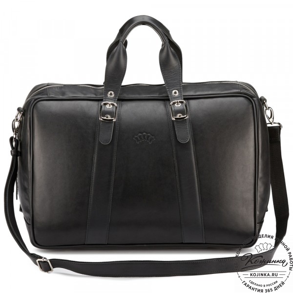 Кожаная дорожная сумка "Бристоль" (чёрная). фото 1