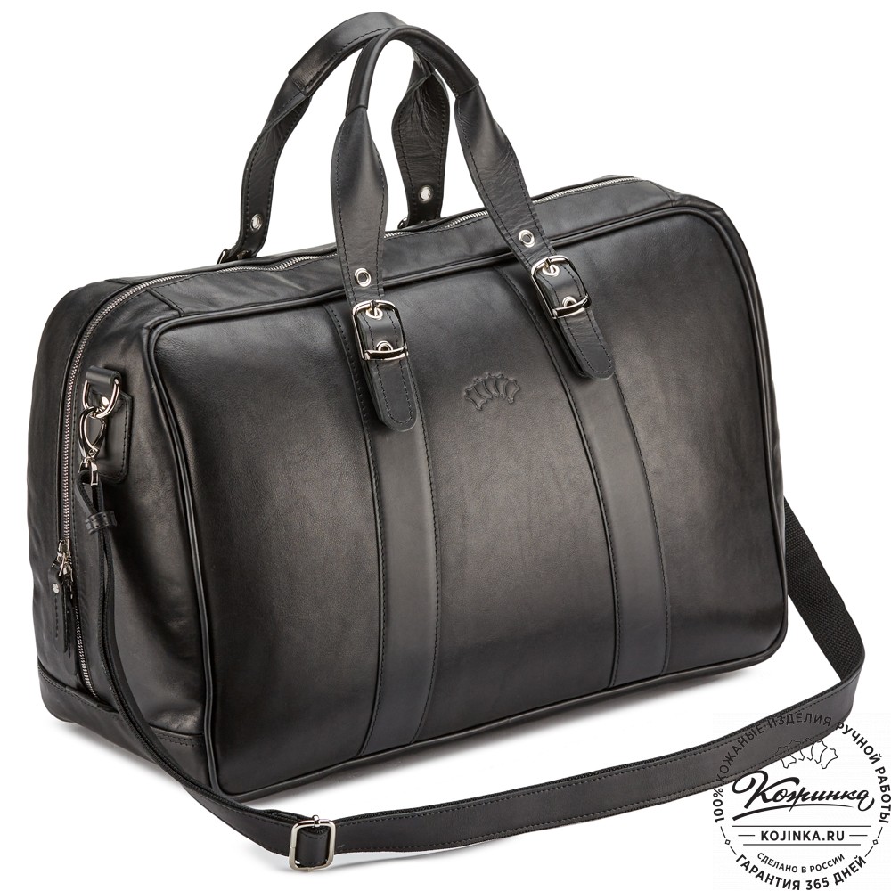 Кожаная дорожная сумка "Бристоль" (чёрная)