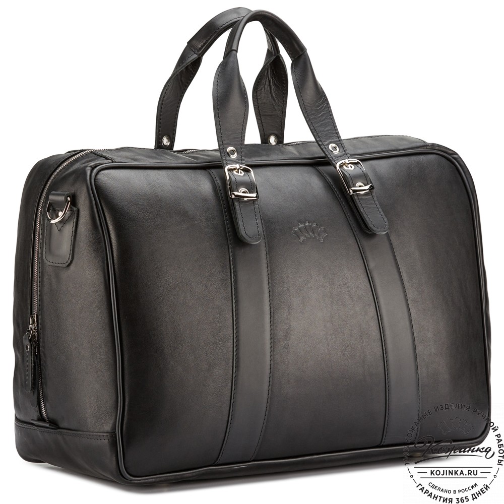 Кожаная дорожная сумка "Бристоль" (чёрная)