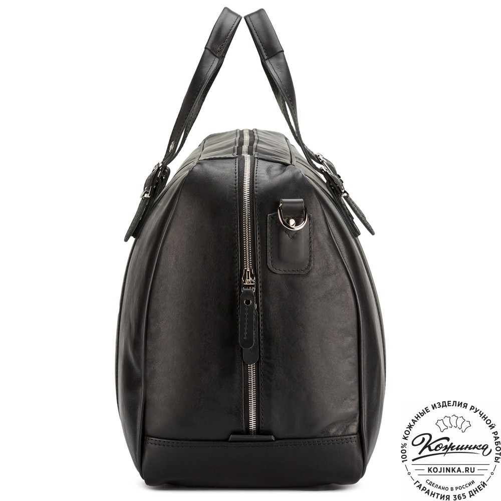 Кожаная дорожная сумка "Бристоль" (чёрная)